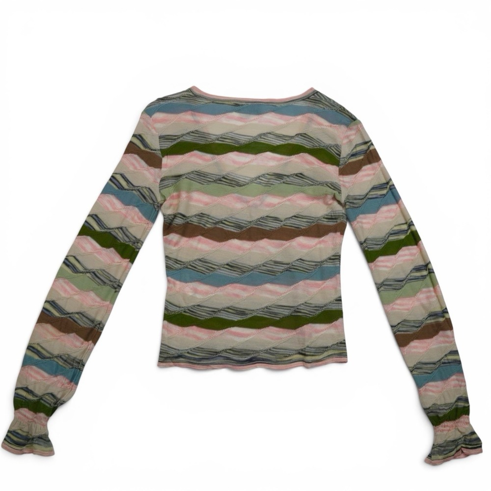 Missoni V Neck Striped Knit Sweater Top Wool Blend Made in Italy US 4 - Picture 6 of 6